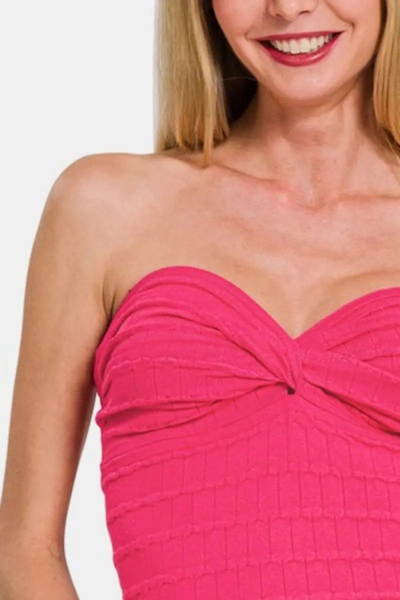 Women's Top Ruched Sweetheart Top - Soft Flattering - Casual Everyday Tee