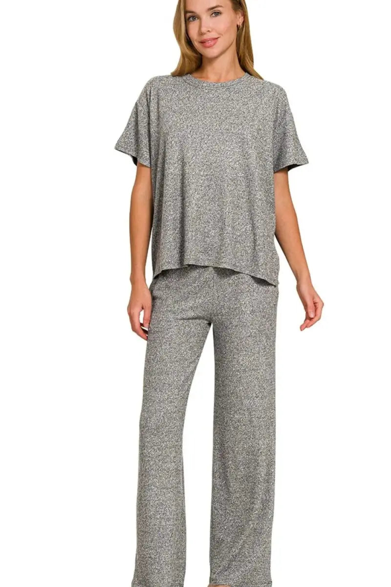 Women's Loungewear Pajama Set - Soft Melange - Cozy Two-Piece