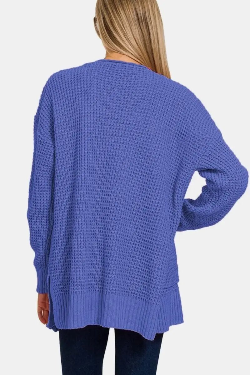 Sweaters Trendsi Waffle Knit Cardigan Women's Layering Sweater Open Front Cozy