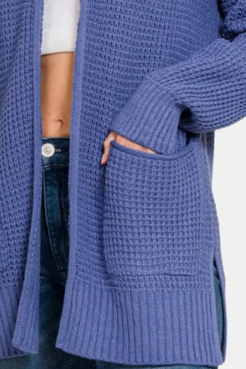 Sweaters Trendsi Waffle Knit Cardigan Women's Layering Sweater Open Front Cozy
