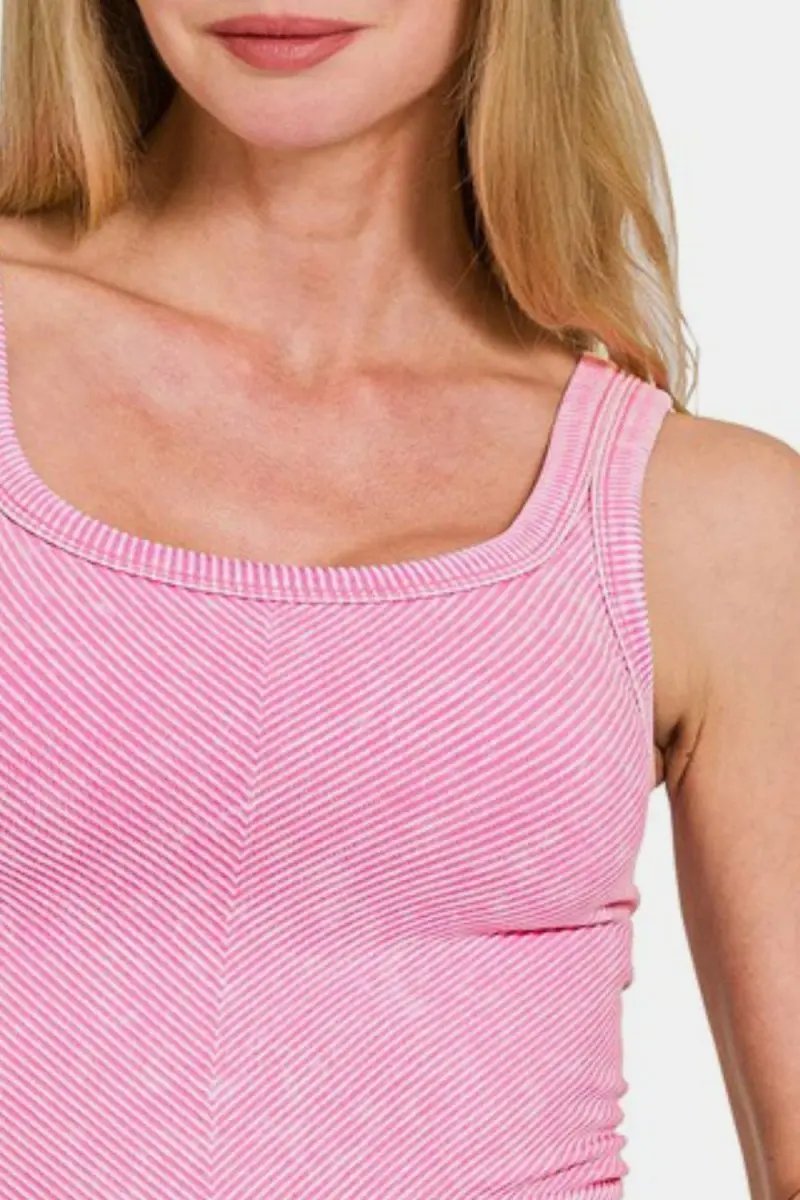 Dresses Trendsi Ribbed Tank Top Women's Casual Wear Basic Scoop Neck Sleeveless Top