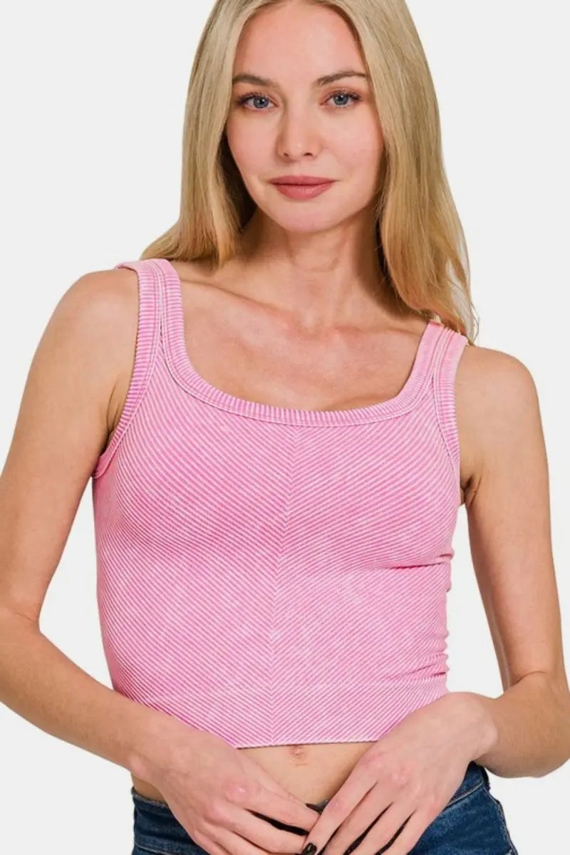 Dresses Trendsi Ribbed Tank Top Women's Casual Wear Basic Scoop Neck Sleeveless Top