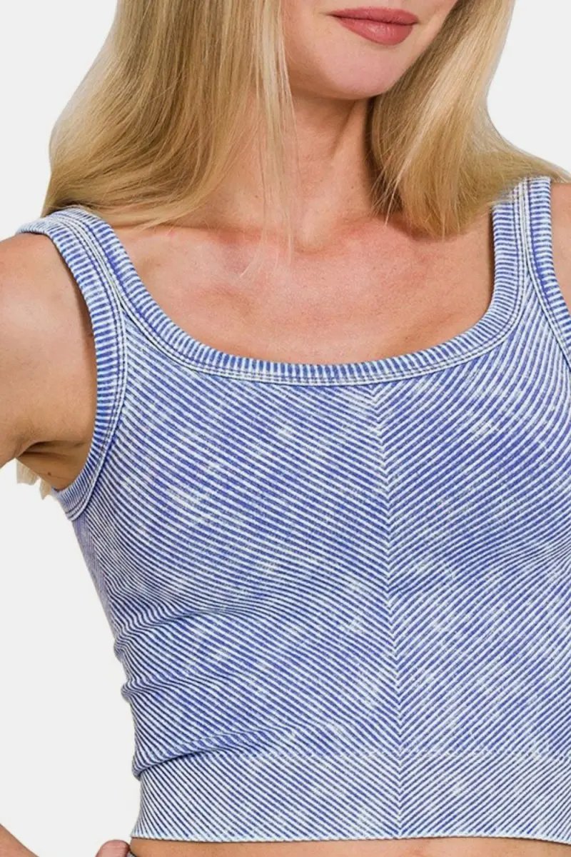 T-Shirts Trendsi Ribbed Tank Top Women's Everyday Scoop Neck Comfy Basic Cami